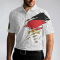 Golf Germany Flag Polo Shirt White Golf Pattern Polo Shirt German Golf Shirt For Men - 4