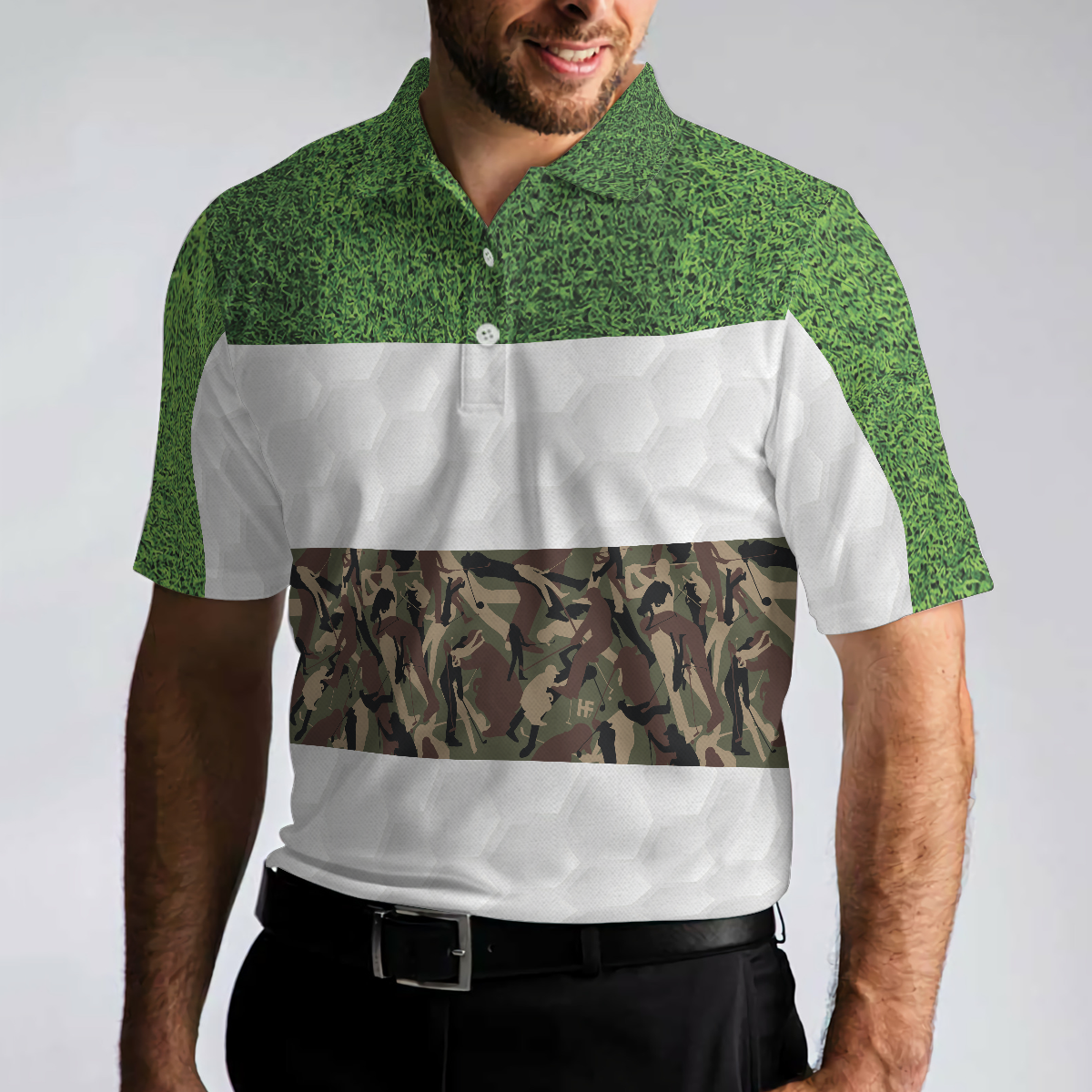 Golf In Green And Camouflage Pattern Golf Polo Shirt Cool Golf Shirt For Men Best Gift For Golfers - 4