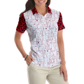 Red Wine And Leopard Pattern Drink Short Sleeve Women Polo Shirt Wine Drinking Icon Polo Shirt For Ladies - 4