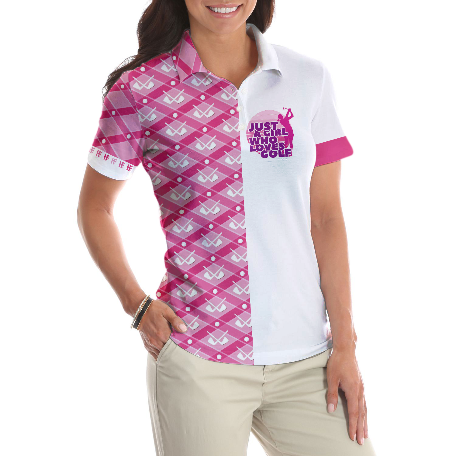 Just A Girl Who Loves Golf Short Sleeve Women Polo Shirt - 4