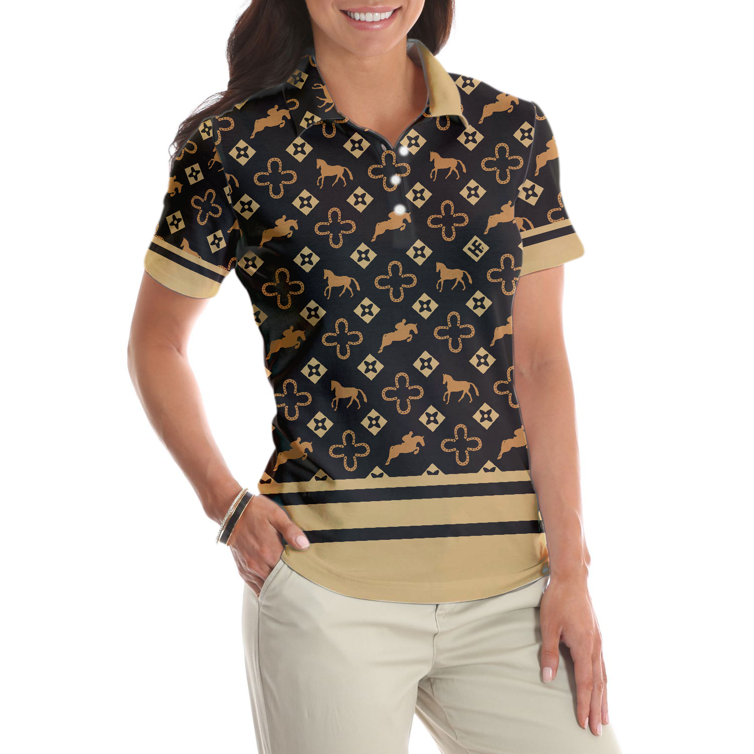 Womens Equestrian Polo Shirts Short Sleeve Women Polo Shirt - 5