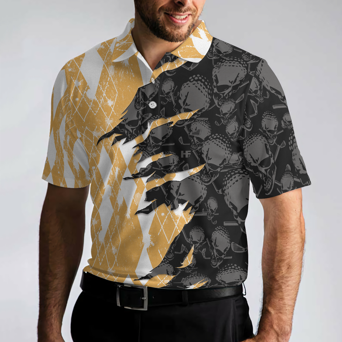 Who Needs Therapy When You Have Beer  Golf Polo Shirt Argyle Pattern Golfing Shirt Design For Drinking Golfers - 5