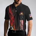 Soccer Flame Short Sleeve Black Polo Shirt Black American Flag Polo Shirt Best Soccer Shirt For Men - 4