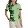 Queen Of The Green Golf Girl Short Sleeve Women Polo Shirt Green Argyle Pattern Golf Shirt Cool Golf Gift For Women - 5