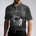 Golfer On Smoke Background Polo Shirt Black Smoke Golfing Polo Shirt Best Golf Shirt For Men - 5