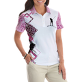 Golf Girls Are Cooler Leopard Pattern Short Sleeve Women Polo Shirt Pink Argyle Pattern Golf Shirt For Ladies - 4