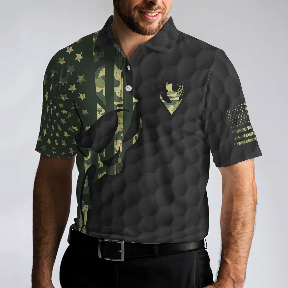 I Only Play Golf On Days That End In Y Polo Shirt Skull American Flag Golf Shirt For Men Gift For Golfers - 4