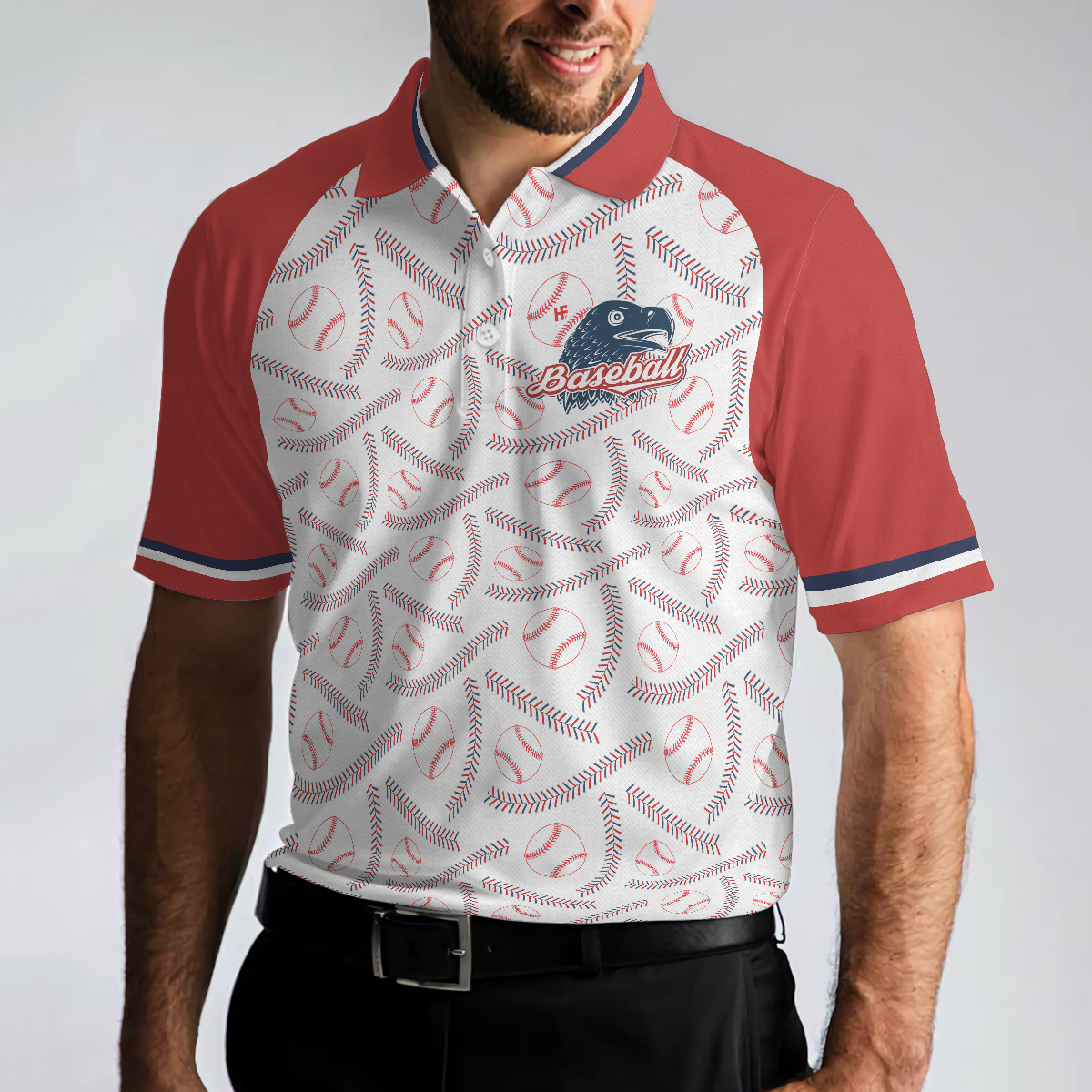 Baseball And Patriot Polo Shirt Wide Waist Baseball Pattern Polo Shirt Best Baseball Shirt For Men - 5