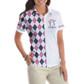 Jesus Is My Savior Golf Is My Therapy Short Sleeve Women Polo Shirt Argyle Pattern Golf Shirt For Ladies - 4