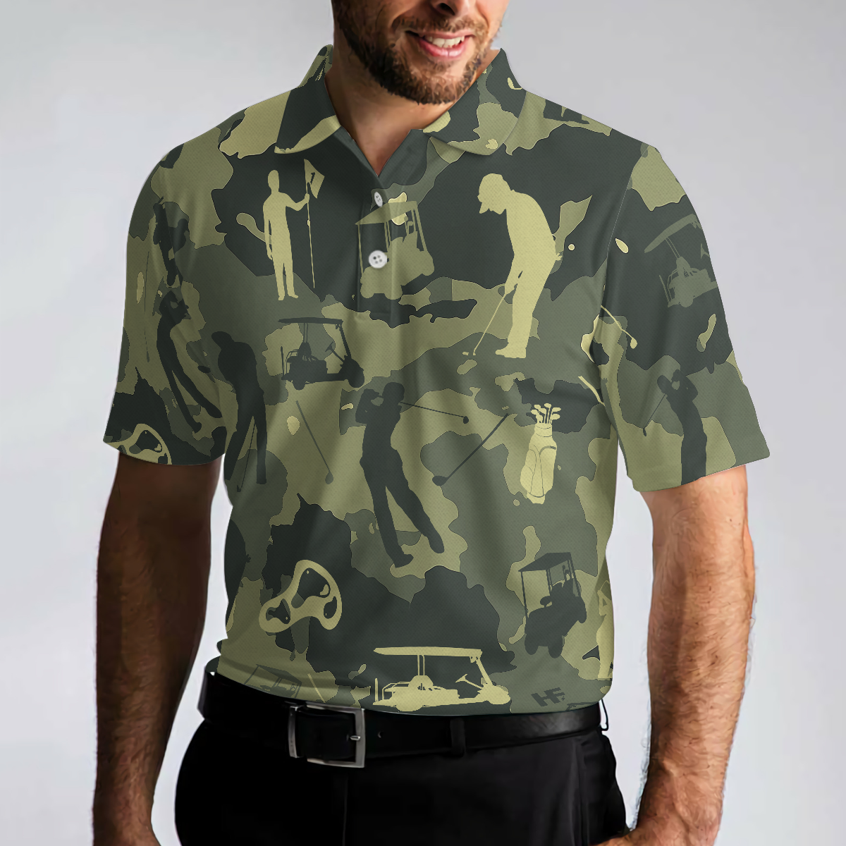 Camouflage Texture Golf Set Short Sleeve Polo Shirt Military Polo Shirt Camo Golf Shirt For Men - 5