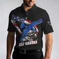 Work hard Golf harder Albatross American Flag Polo Shirt Golf Shirt For Men Gift For Golfers - 4