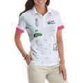 Ready For A Golf Day Golf Short Sleeve Women Polo Shirt White And Pink Golf Shirt For Ladies - 4