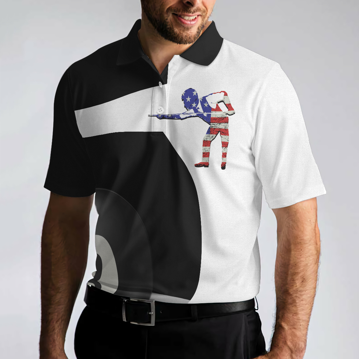 Billiard Shot American Flag Polo Shirt Best Billiards Shirt For Patriotic Billiards Players Eight Ball Shirt - 5