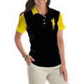 Definition Of Golf Girl Golf Short Sleeve Women Polo Shirt Black And Yellow Golf Shirt For Ladies - 4