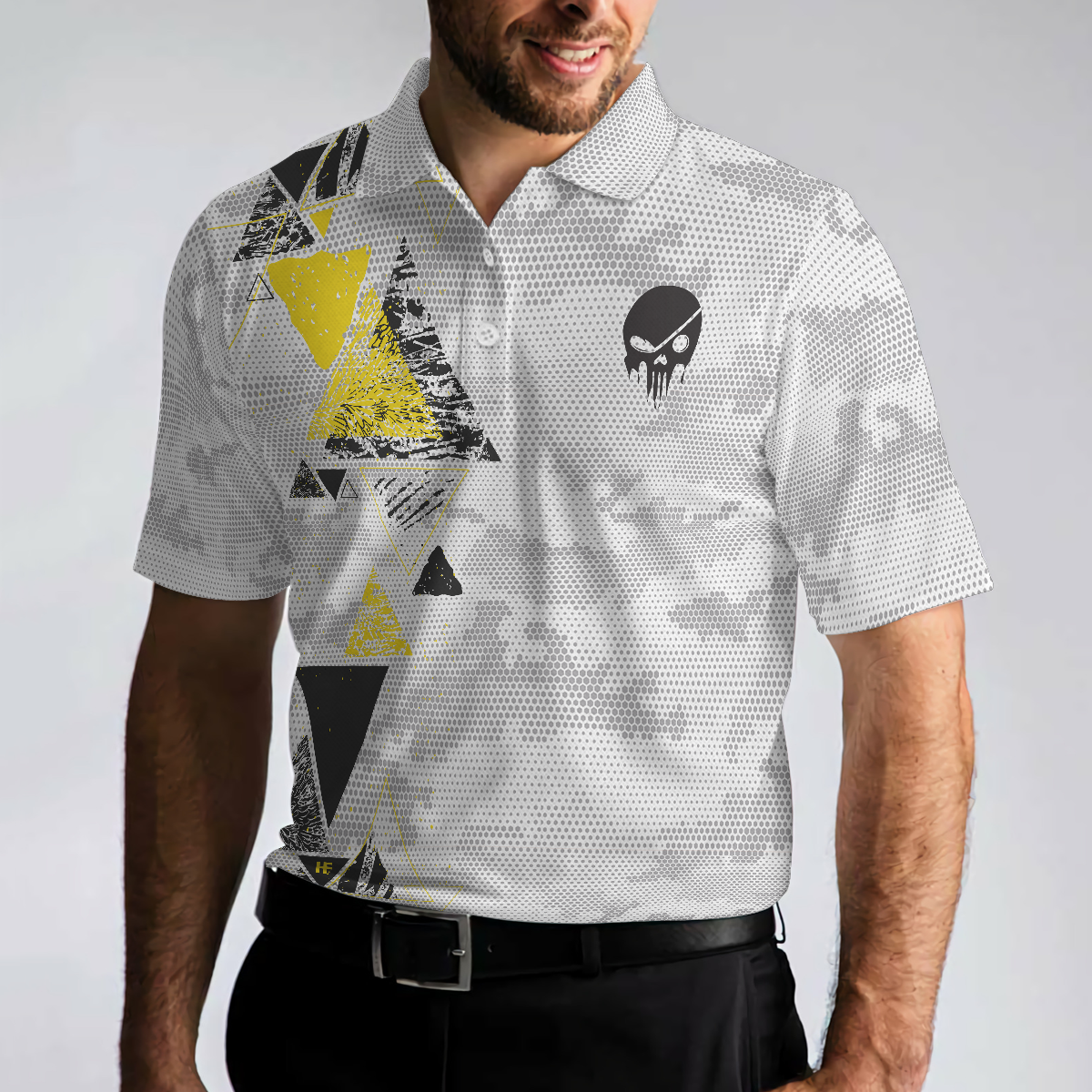 Golf Instructions Triangle And Camouflage Pattern Polo Shirt - 5