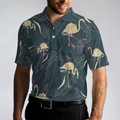 Tropical Flamingo Shadow Pattern Polo Shirt For Men - 4