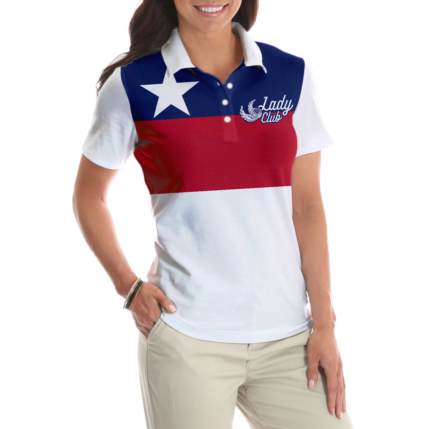 Lady Squad Texas Short Sleeve Women Polo Shirt Texas Golf Shirt For Women - 5