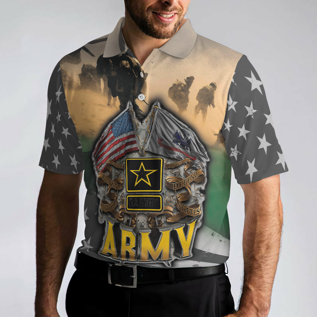 Veteran Proudly Served The US Army Veteran Polo Shirt Proud US Army Veteran Shirt For Men Veteran Gift - 1