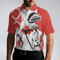 Golf I Like It Rough Canada Flag Polo Shirt Argyle Pattern Skeleton Golfing Polo Shirt Funny Golf Shirt For Men - 5