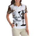 Watch Me Slay These Holes Panther Skin Pattern Short Sleeve Women Polo Shirt - 5