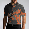 Skull Orange Camouflage Golf Polo Shirt Streetwear Camo Golf Shirt For Men - 4