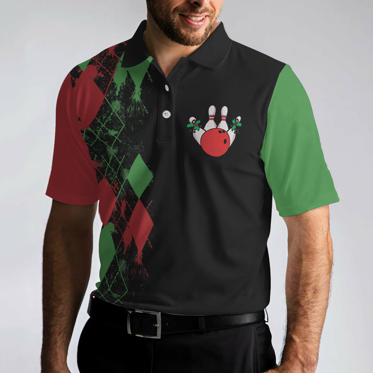 Bowly Night Polo Shirt Christmas Themed Polo Shirt Design Best Christmas Gift Idea For Bowling Lovers - 4