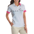 Golf Is My Heart Pink Golf Short Sleeve Women Polo Shirt - 4