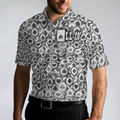 Poker All In Short Sleeve Polo Shirt Black And White Poker Chip Pattern Polo Shirt Best Poker Shirt For Men - 5