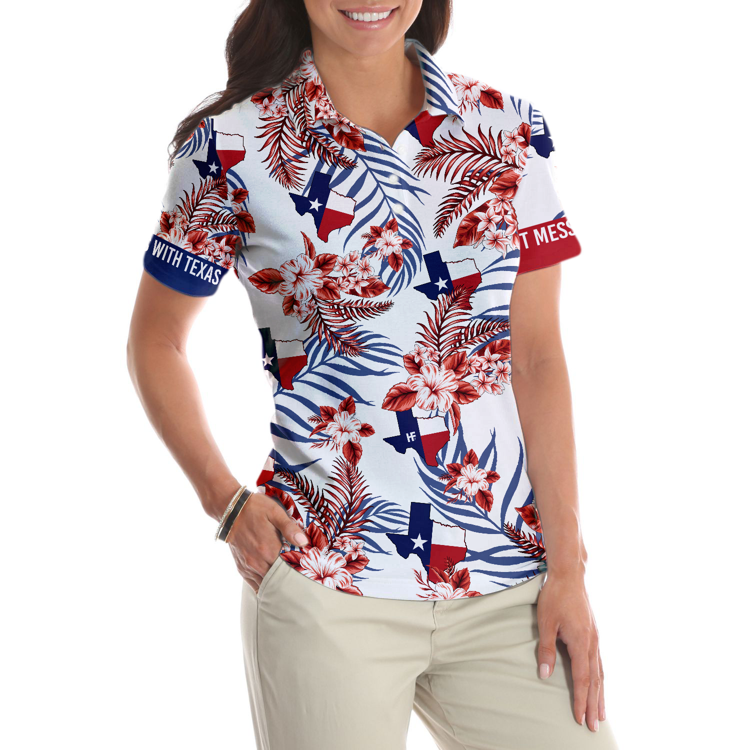 Texas Proud Short Sleeve Women Polo Shirt - 4