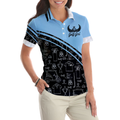 Golf Girl In Black And Blue Seamless Pattern Golf Short Sleeve Women Polo Shirt Cool Golf Shirt For Ladies - 5