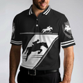 Put Your Fun On Your Saddle Horse Riding Polo Shirt Black And White Horse Riding Shirt For Men - 4