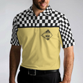 Relaxi Taxi Short Sleeve Polo Shirt Black And White Checker Pattern Yellow Taxi Shirt For Men - 4