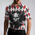 Just Gonna Stand There And Watch Me Golf Polo Shirt Argyle Pattern Skull Golf Shirt For Men - 5