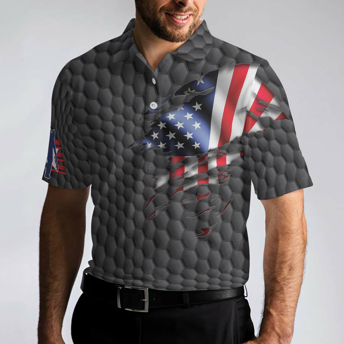 Bowling Pin American Flag Polo Shirt Black Ten Pin Bowling Polo Shirt Bowling Gift Idea For Bowlers - 5