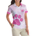 Never Underestimate A Cat Mom Golf Girl V2 Short Sleeve Women Polo Shirt Pink Paw Pattern Golf Shirt Golf Gift For Cat Lovers - 4