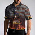 US Army Veteran And Flame Polo Shirt American Flag Veteran Shirt For Retired Veterans Flame Veteran Shirt - 5