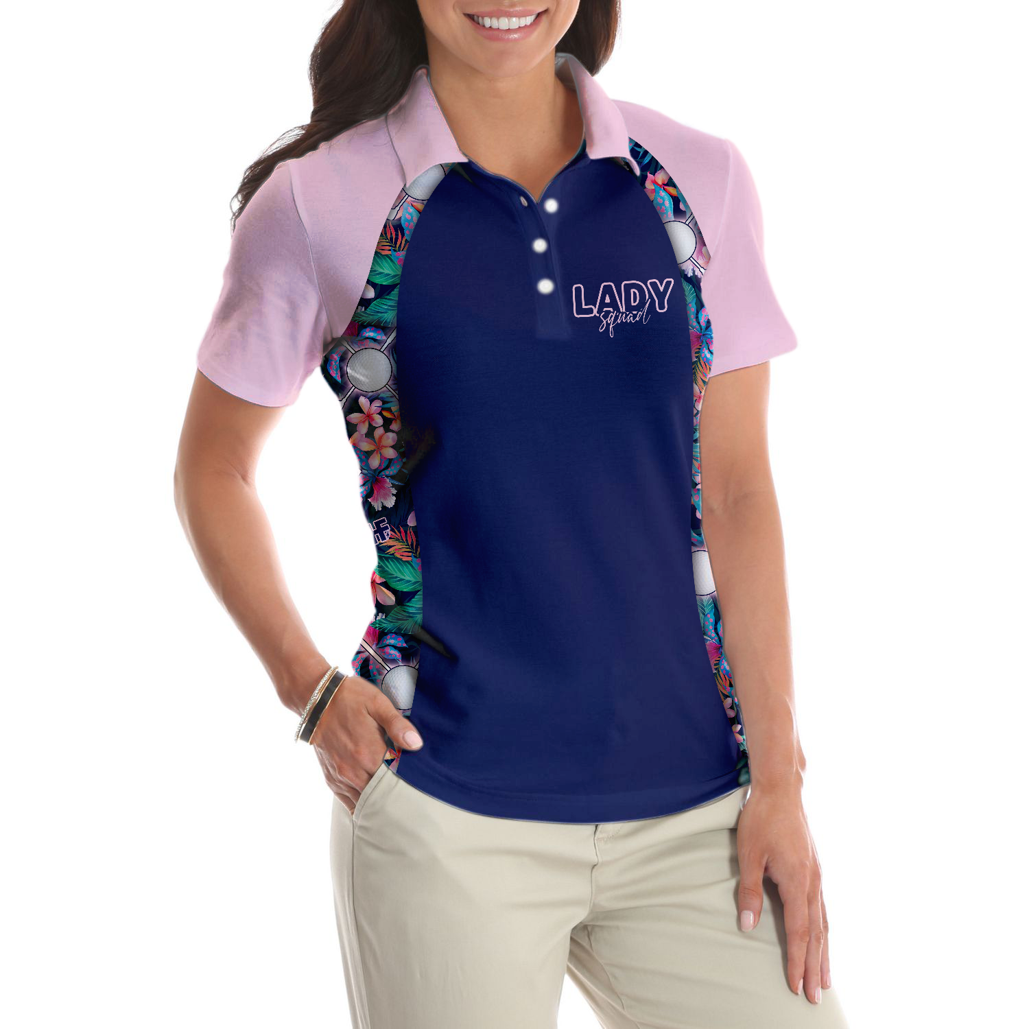 Hawaiian Dream And Golf Short Sleeve Women Polo Shirt - 4