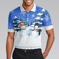 Christmas Golf Polo Shirts- Mens Golf Polo Shirts Short Sleeve- Funny Snowman Pattern Shirt Dry Fit- Christmas Shirt Idea Gift For Men - 5