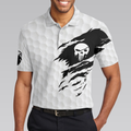 The Golf Skull Short Sleeve Golf Polo Shirt Black And White Golf Pattern Ripped Skull Polo Shirt Best Golf Shirt For Men - 5