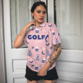 Golf Girl Summer Pattern Short Sleeve Women Polo Shirt Pink Golf Shirt For Ladies Unique Female Golf Gift - 5