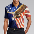 Eagle Flying Golf with American Flag Polo Shirt for Men - 5