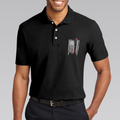 Golf Nation Short Sleeve Golf Polo Shirt Black And White American Flag Polo Shirt Patriotic Golf Shirt For Men - 4