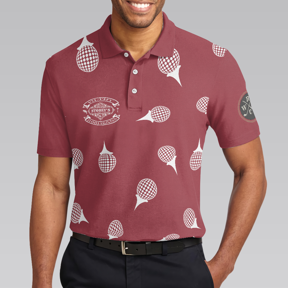 Filthy Personalized Red and White Golf Polo Shirt - 5