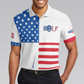 Horizontal Stripes Pattern Short Sleeve Golf Polo Shirt American Flag Polo Shirt Patriotic Golf Shirt For Men - 4