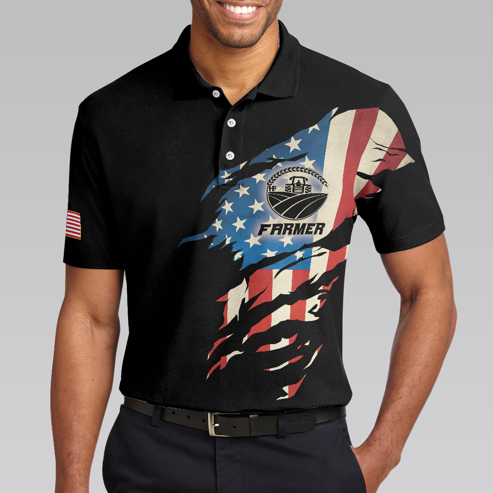 Farmer My Craft Allows Me To Farm Anything Polo Shirt American Flag Farmer Shirt For Men - 5