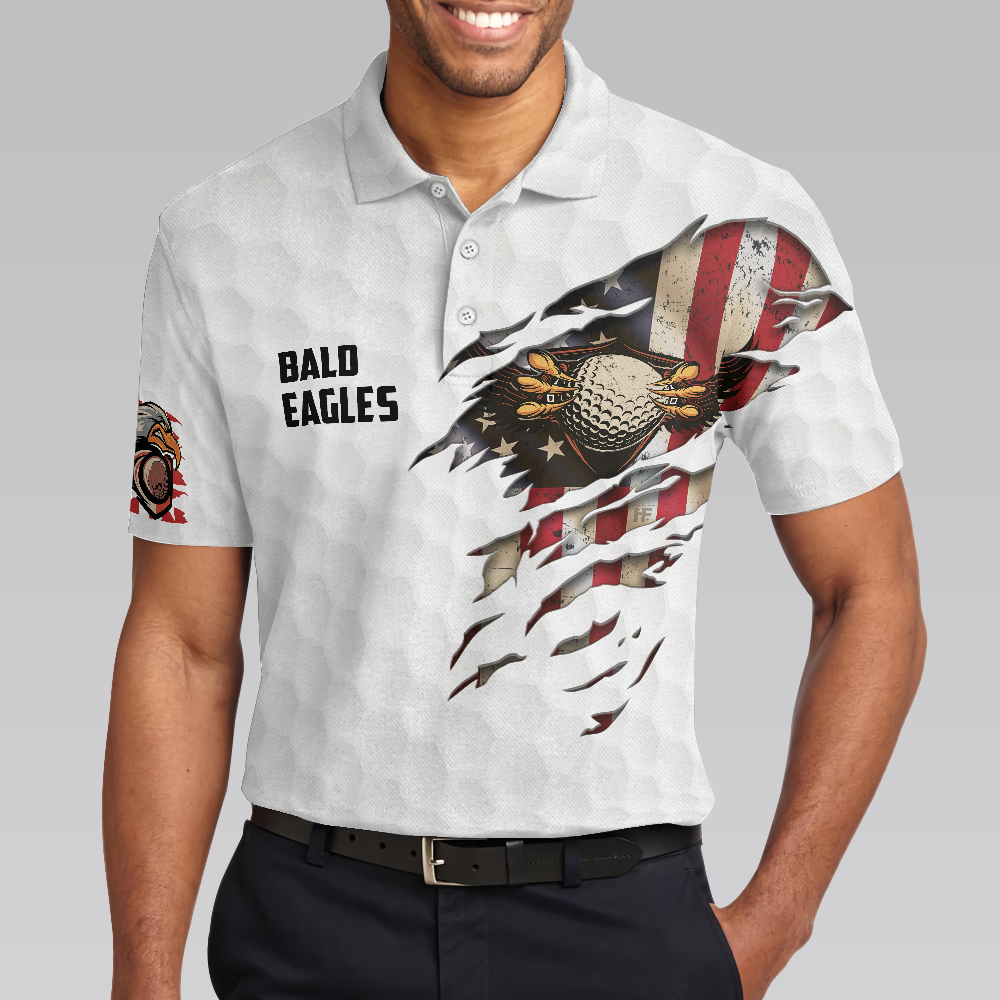 Bald Eagles American Flag Polo Shirt - 4