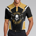 Go Long Or Go Home Golf Polo Shirt Black Skull Golf Shirt For Men Cool Golfing Shirt With Sayings - 4