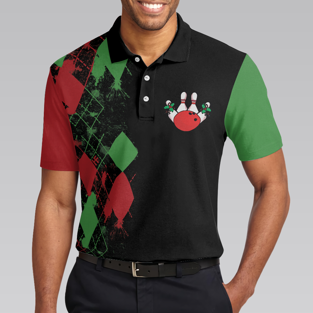 Bowly Night Polo Shirt Christmas Themed Polo Shirt Design Best Christmas Gift Idea For Bowling Lovers - 5