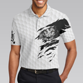 King Of Swings Lion Golfing Polo Shirt Black And White Lion King Sketching Polo Shirt Best Golf Shirt For Men - 4