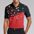 Sporty Golf Breaker Red And Black Golf Polo Shirt Red And White Triangle Pattern Shirt Design Best Golf Gift Idea - 4